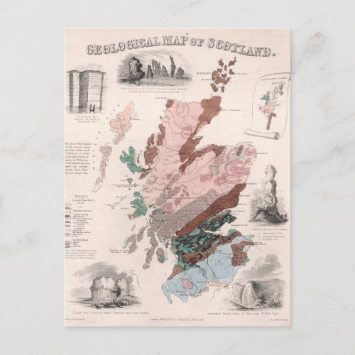 Geological Map of Scotland Postcard