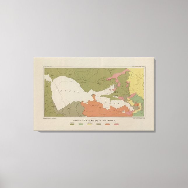 Geological Map of the Clear Lake District Canvas Print (Front)