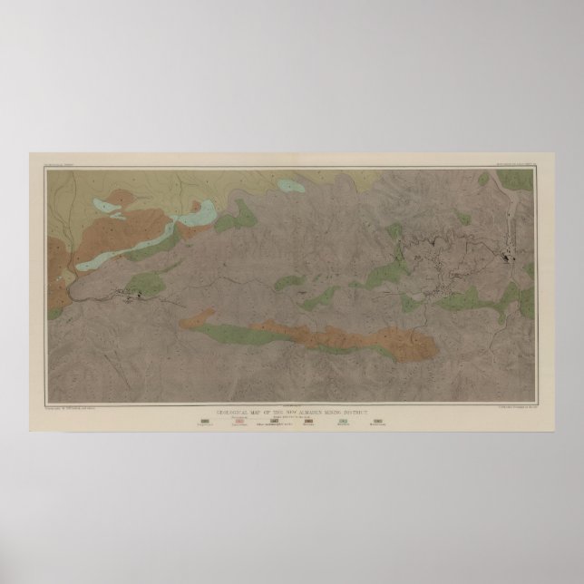 Geological Map of the New Almaden Mining District Poster (Front)