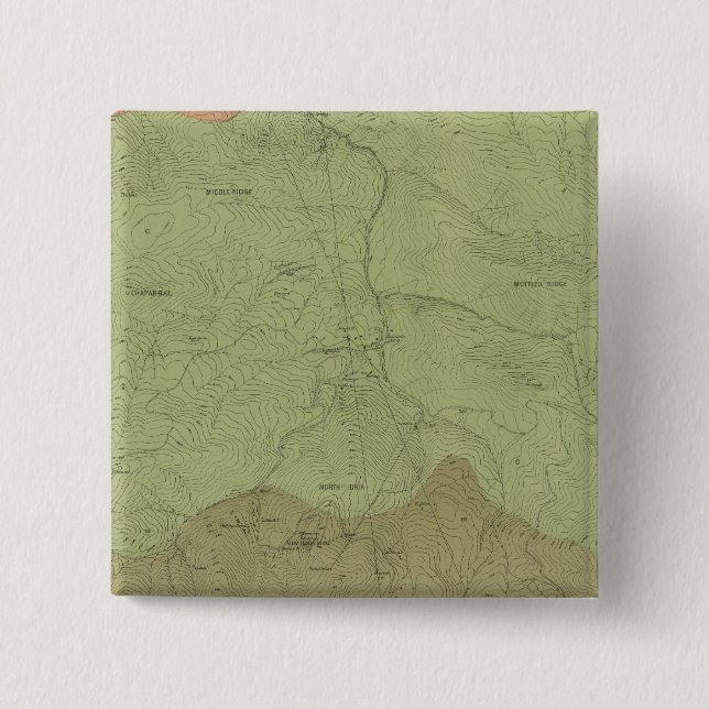 Geological Map of the New Idria District Pinback Button (Front)