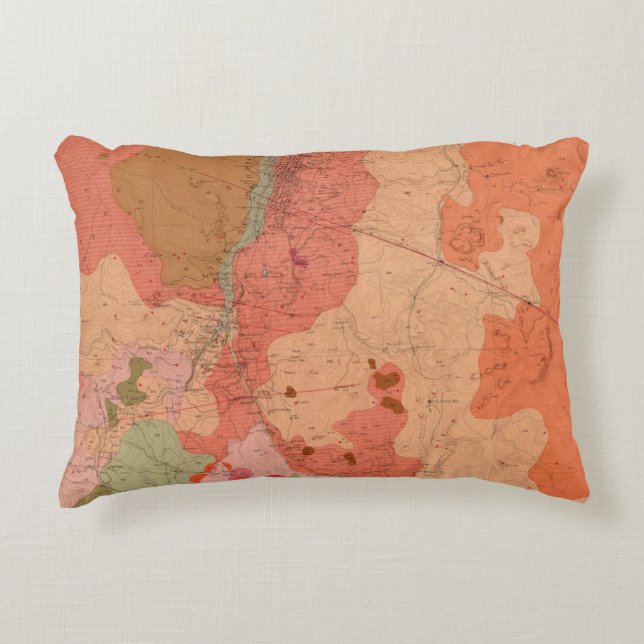 Geological Map of the Washoe District Decorative Pillow (Front)