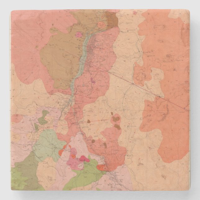 Geological Map of the Washoe District Stone Coaster (Front)