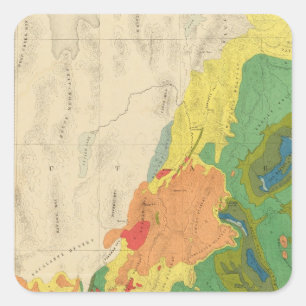 Geological Map Of The Western Part Square Sticker