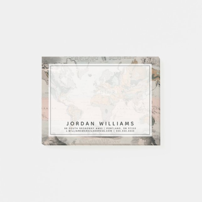 Geological Map of the World Post-it Notes (Front)