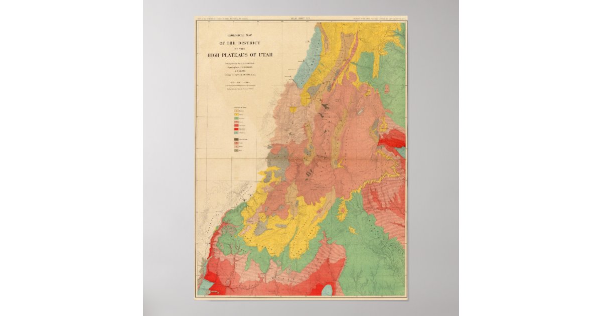 Geological map of Utah Poster | Zazzle