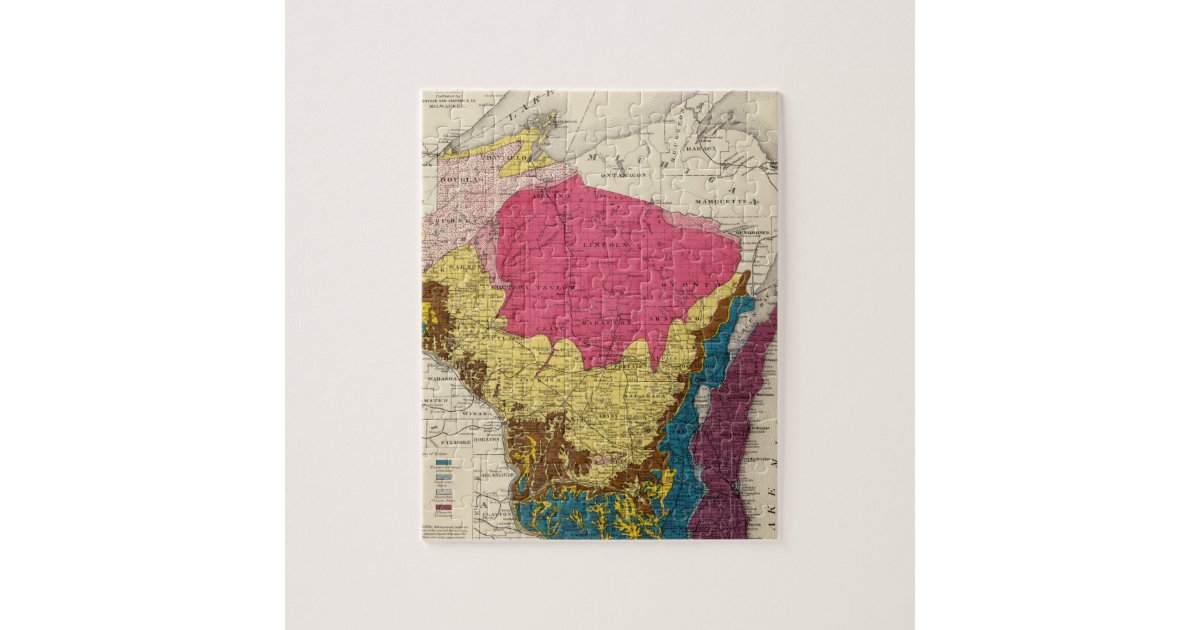 Geological map of Wisconsin Jigsaw Puzzle | Zazzle