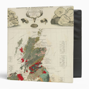 Geological, palaeontological map British Islands 3 Ring Binder