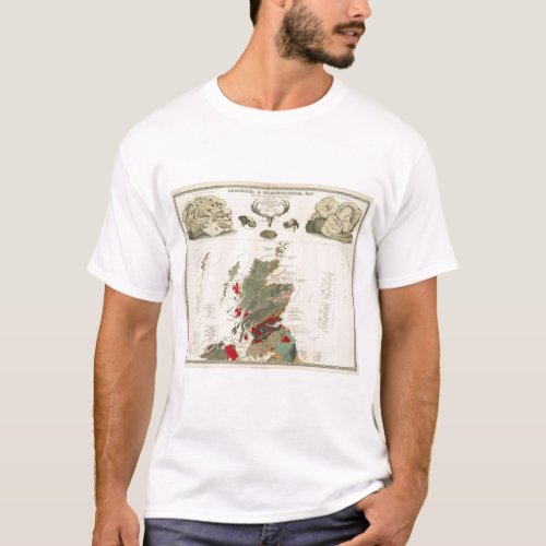 Geological palaeontological map British Islands T_Shirt