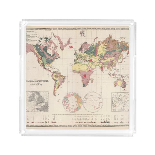 Geological structure of globe acrylic tray (Front)