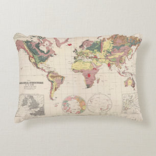 Geological structure of globe decorative pillow