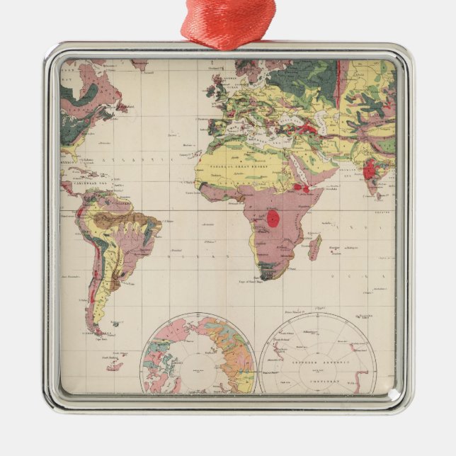 Geological structure of globe metal ornament (Front)