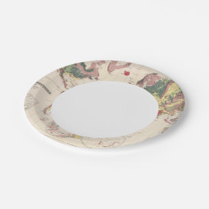 Geological structure of globe paper plates