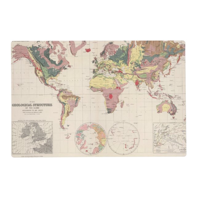 Geological structure of globe placemat (Front)