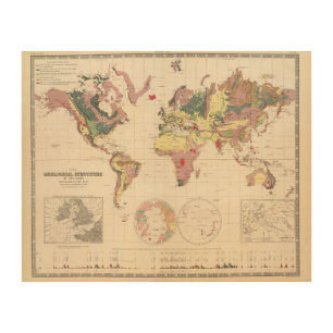 Geological structure of globe wood wall decor