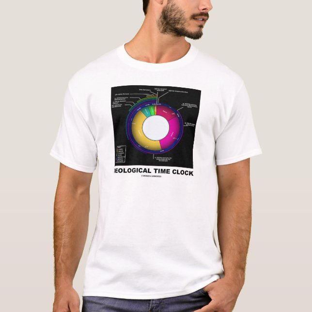 Geological Time Clock Earth Science T-Shirt (Front)