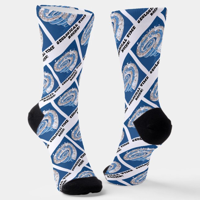 Geological Time Rocks! Geological Age Timeline Socks (Angled)