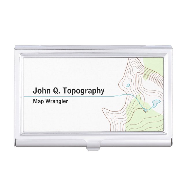 Geologist, Cartographer Topographic Map Business Card Case (Front)