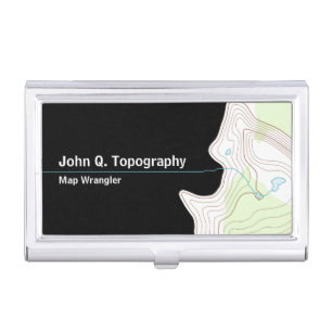 Geologist, Cartographer Topographic Map Business Card Case