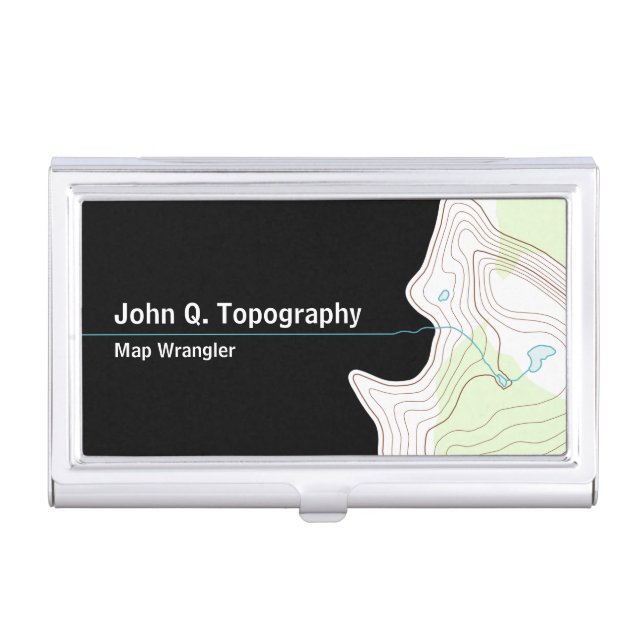 Geologist, Cartographer Topographic Map Business Card Case (Front)