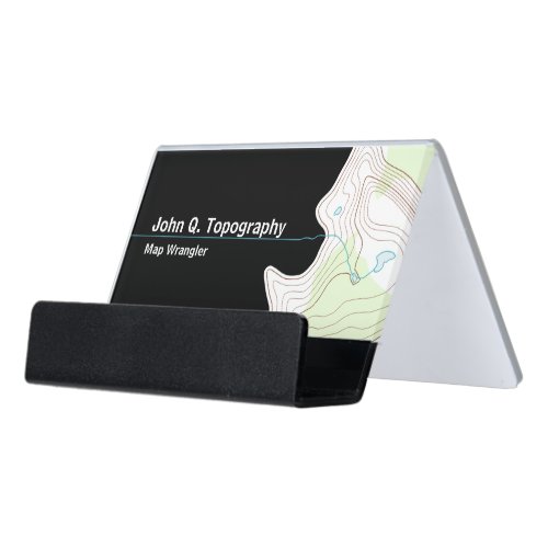 Geologist Cartographer Topographic Map Desk Business Card Holder
