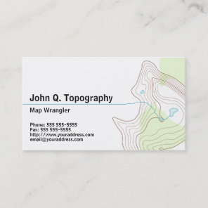 Geologist, Cartographer Topographic Map Personal Business Card