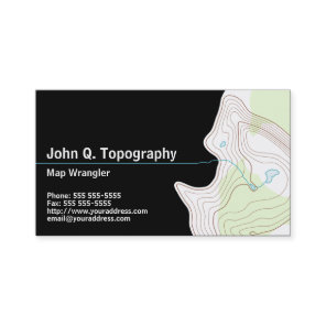 Geologist, Cartographer Topographic Map Personal Business Card
