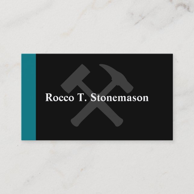 Geologist Crossed Rock Hammer Shield Business Card (Front)