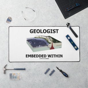 Geologist Embedded Within Subduction Zone Desk Mat