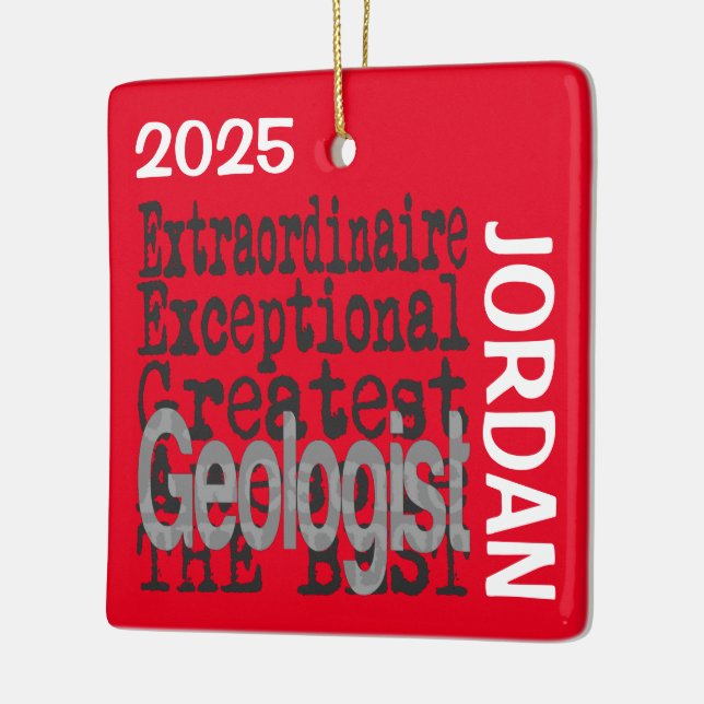 Geologist Extraordinaire CUSTOM Ceramic Ornament (Left)