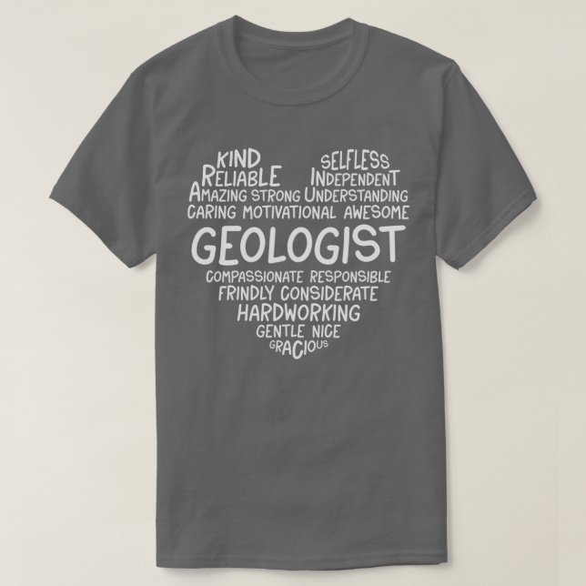 Geologist Heart Geology T-Shirt (Design Front)