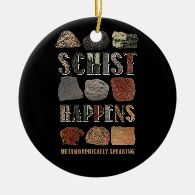 Geologist Mineral Geode Rock Collector Geology Ceramic Ornament (Front)