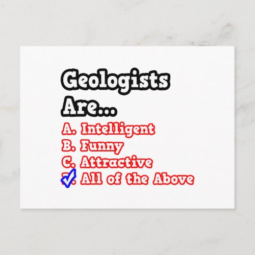 Geologist QuizJoke Postcard