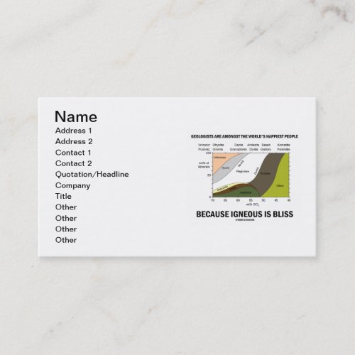 Geologists Are Worlds Happiest Igneous Is Bliss Business Card