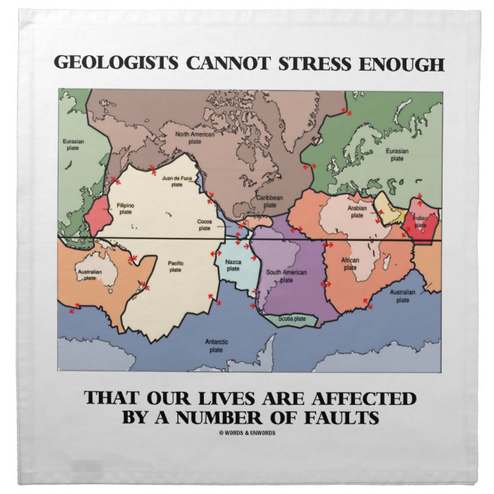 Geologists Cannot Stress Enough Our Lives Faults Printed Napkin