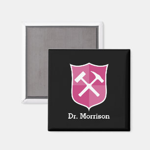 Geologist's Custom Rock Hammer and Shield Crest Magnet