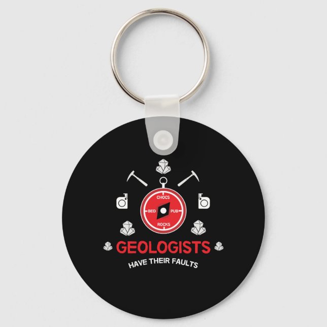 Geologists | Funny Gifts For Geologists | Geology Keychain (Front)