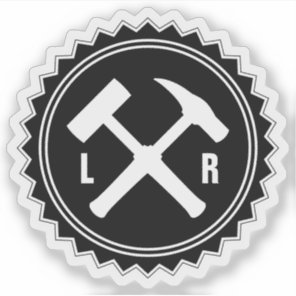 Geologist's Hammer Logo with your Initials on a Sticker
