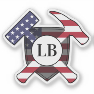 Geologist's Hammers with your Initials on a Vinyl Sticker