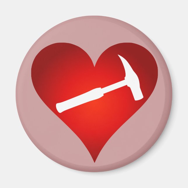 Geologist's Heart and Rock Hammer Magnet (Front)