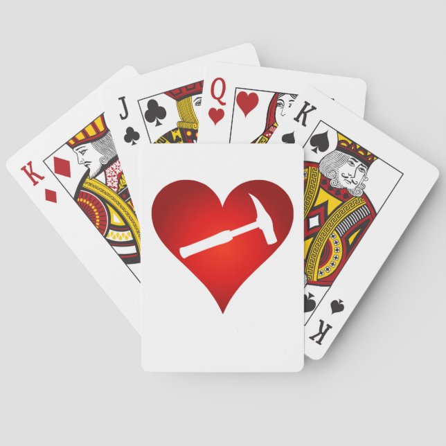 Geologist's Heart and Rock Hammer Poker Cards (Back)