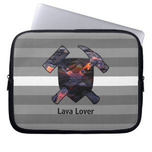 Geologist's "Lava Lover" Rock Hammer Logo Laptop Sleeve