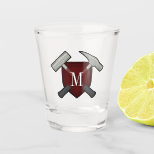 Geologist's Monogram with Rock Hammer Shot Glass