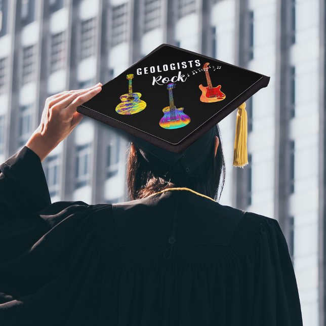 Geologists Rock Funny University Graduate Graduation Cap Topper (Geologists Rock funny university graduate hat topper)