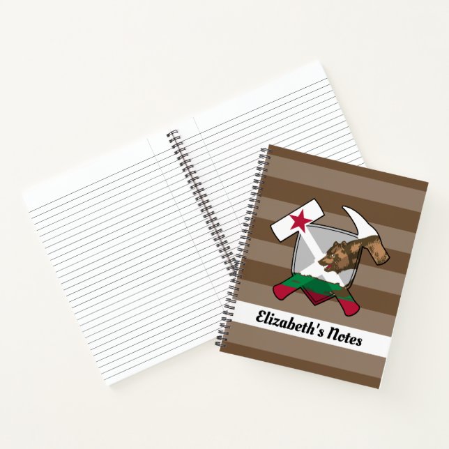 Geologist's Rock Hammer and California Flag Logo Notebook (Inside)