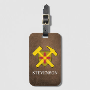 Geologist's Rock Hammer and New Mexico Flag Logo Luggage Tag