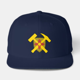Geologist's Rock Hammer and New Mexico Flag Logo Visor