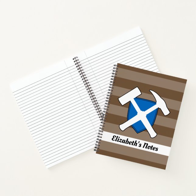 Geologist's Rock Hammer and Scottish Flag Logo Notebook (Inside)
