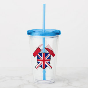 Geologist's Rock Hammer and Union Jack Logo Acrylic Tumbler