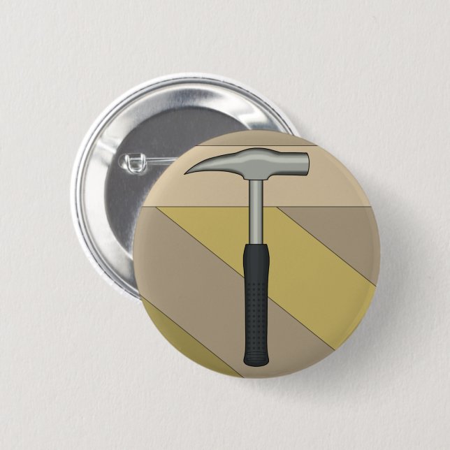 Geologist's Rock Hammer Button (Front & Back)