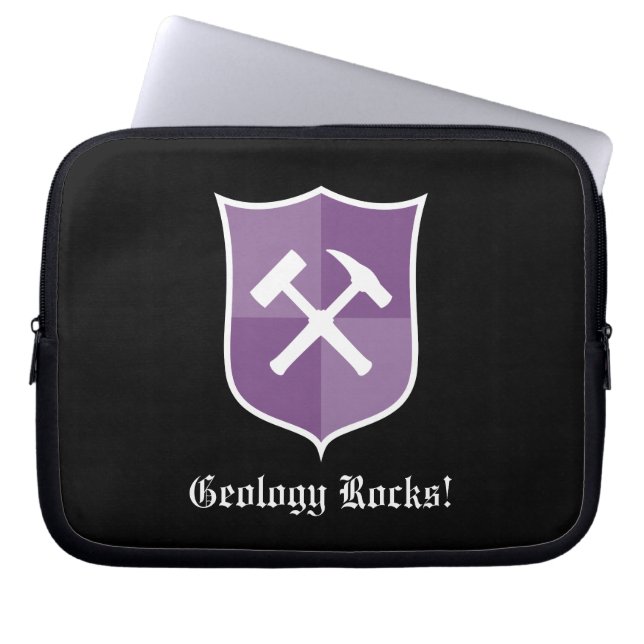 Geologist's Rock Hammer Crest Laptop Sleeve (Front)